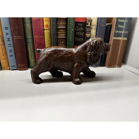 Sussex Spaniel Trotting Figure By Red Mill Hand Carved Vintage Cocker Spaniel - Picture 2 of 9